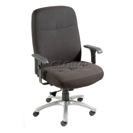 Interion By Global Industrial Interion Big & Tall Chair With 27inH Back & Adjustable Arms, Fabric, Black 506572BK
